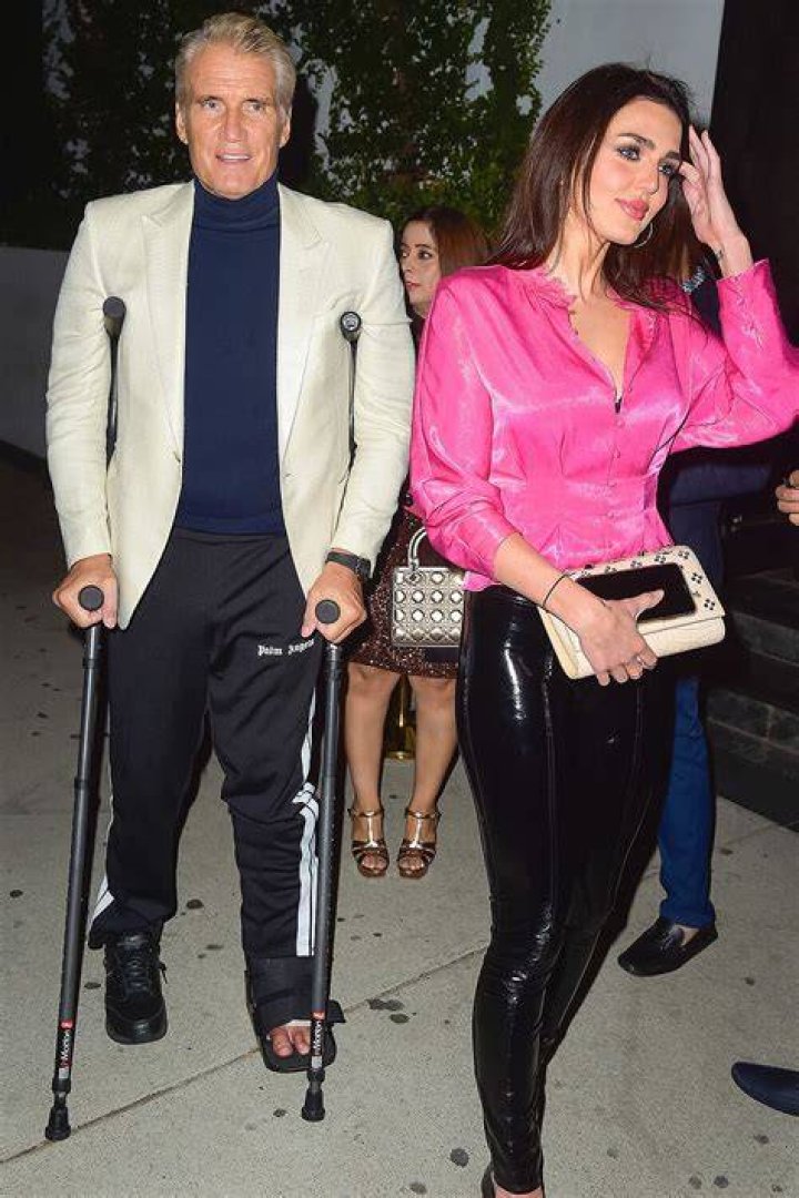 
Dolph Lundgren Steps Out with Fiancée for 65th Birthday While on Crutches After Ankle Surgery 